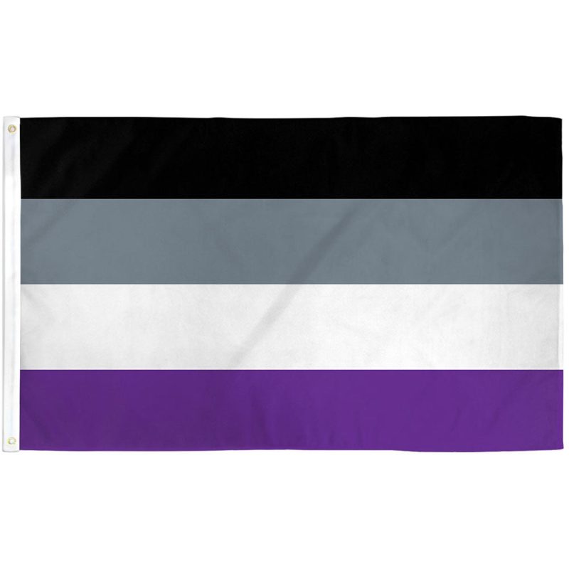 Soft-textured asexual flag with muted colors - celebrating identity without sensory overload