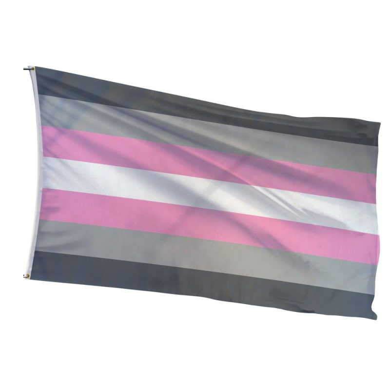 Demigirl Pride Flag with ombre transitions reflecting evolving feminine identity