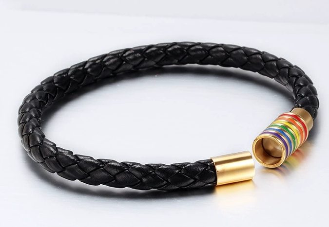 Rainbow Pride Leather Rope Bracelet - Image 3