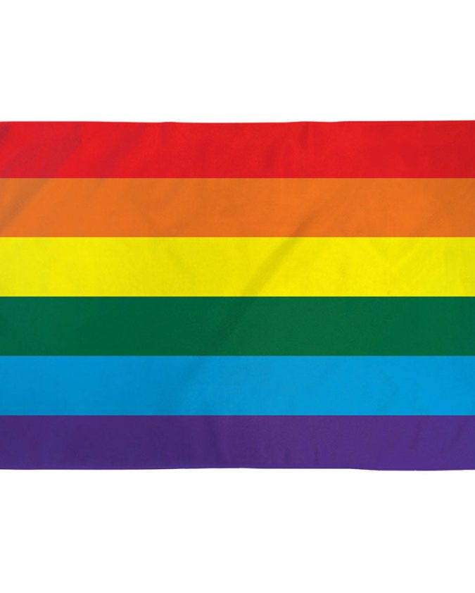 Original LGBT Pride Flag designed by Gilbert Baker, symbolizing LGBTQ+ rights and diversity since 1978