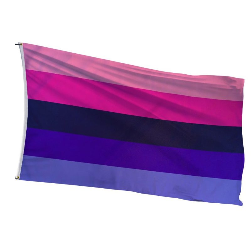 Omnisexual gradient flag transitioning through attraction dimensions - celebrating nuanced sexuality