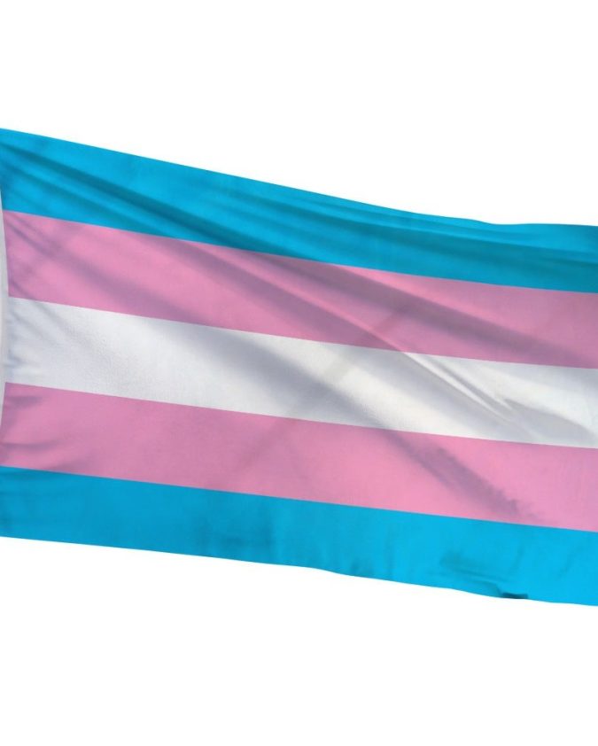 Transgender support flag waving in solidarity - perfect for ally homes and PFLAG events